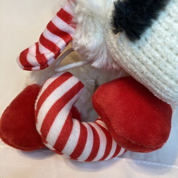 Multipet Sock-Face Lamb Chop Dog Toy w/Candy Cane Holiday Plush Soft Cute - Picture 15 of 16